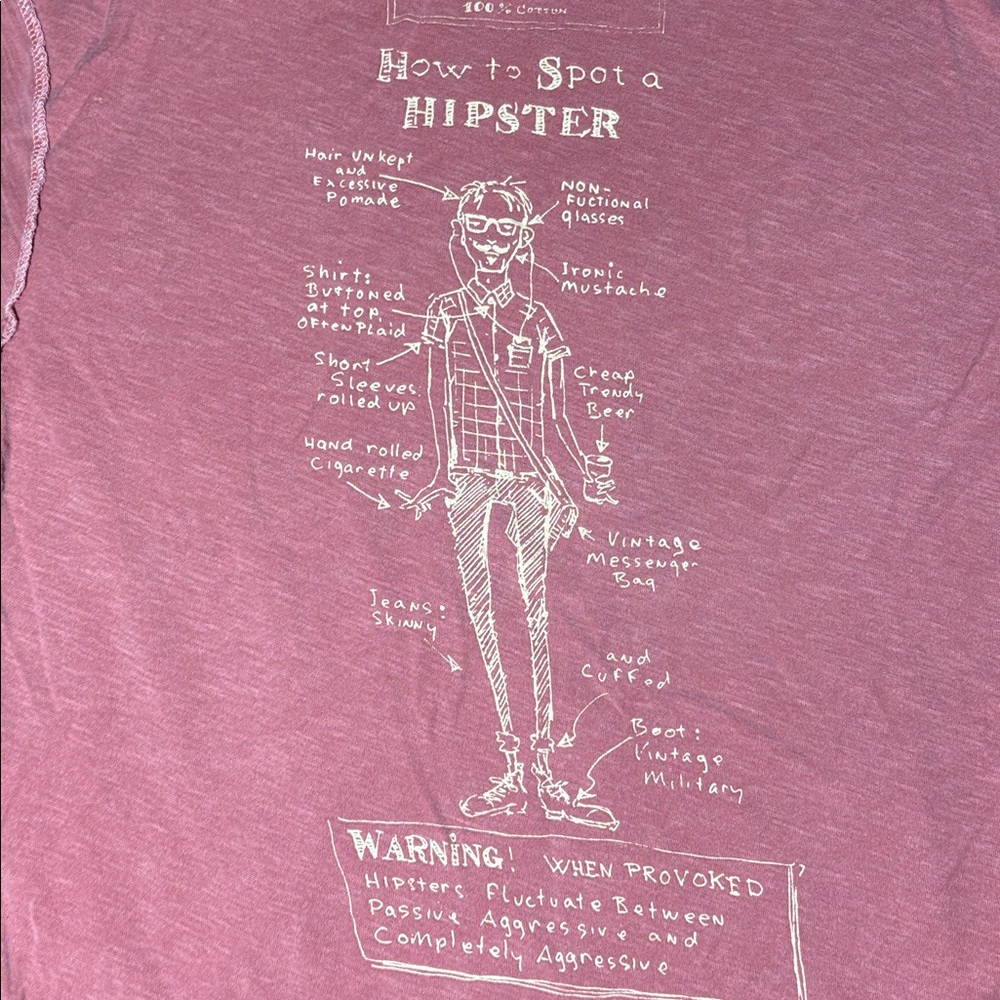 Lucky Brand hipster Graphic Men's T-Shirt small short sleeve casual tee red - Picture 9 of 9
